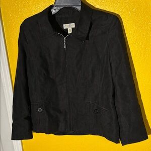 Appleseed's Black Faux Suede Zip Jacket
